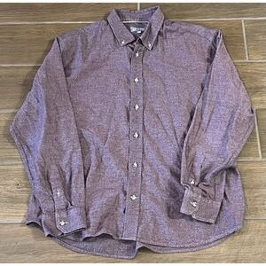 Ash & Erie Shirt Men's Large Heather Purple Slim Cotton Long Sleeve Button Up